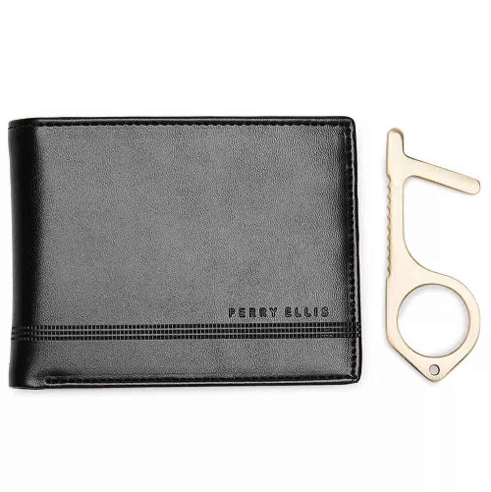 Men's Faux-Leather Bifold Wallet with Multitool